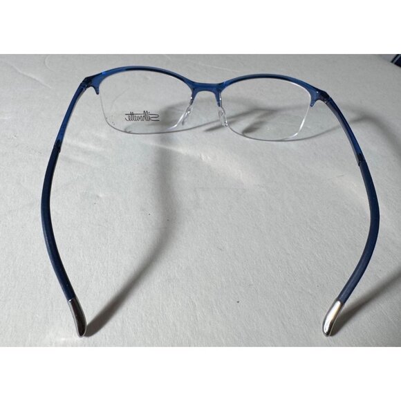 Silhouette SPX 1586 51-16 Womens Blue Half-Rim Eyeglasses Lightweight Frame - Picture 4 of 12